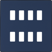 BG RPCDDB8B Evolve Grid Matt Blue 8 Module Square Front Plate - Black Trim by British General (BG-RPCDDB8B-Shopify-SA_1)