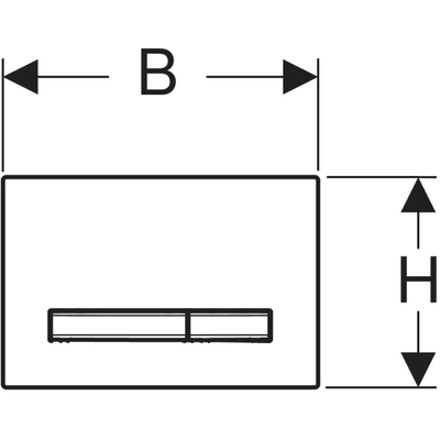 Geberit Sigma50 Square WC Dual Flush Plate - Black & Chrome - 115.788.DW.2