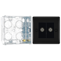 BG Nexus Matt Black Double Isolated Coaxial Socket NFB63 with 35mm Steel Back Box