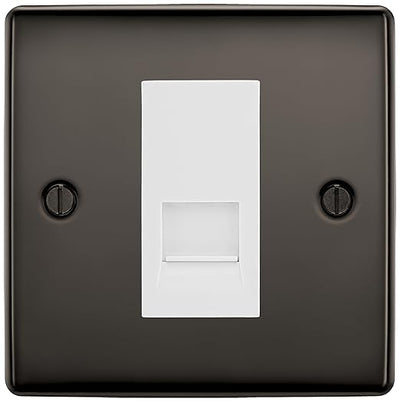 BG Nexus Black Nickel Single RJ11 Telephone Socket NBNRJ111 - White Insert by British General (BG-NBNRJ111W)
