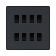 BG Evolve Matt Grey 8 Gang Custom Grid Light Switch by British General (BG-Evolve-MG-8G-CUSTOM-LIGHT-SWITCH)