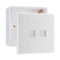BG Electrical Double Master Telephone Socket (IDC) White Moulded & 32mm Pattress Back Box