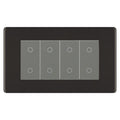 BG Nexus Screwless Black Nickel Quad Master Touch Dimmer Switch Grey Inserts FBNTDM4G