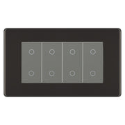 BG Nexus Screwless Black Nickel Quad Master Touch Dimmer Switch Grey Inserts FBNTDM4G by British General (BG-FBNTDM4G)