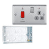 BG Nexus Brushed Steel DP Cooker + Socket + Neon NBS70G with 25mm Steel Back Box by British General (BG-NBS70G+HGS04)