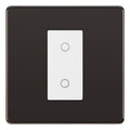 BG Nexus Screwless Black Nickel Single Master Touch Dimmer Switch White Insert