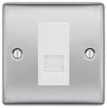 BG Nexus Brushed Steel Single RJ11 Telephone Socket NBSRJ111 - White Insert