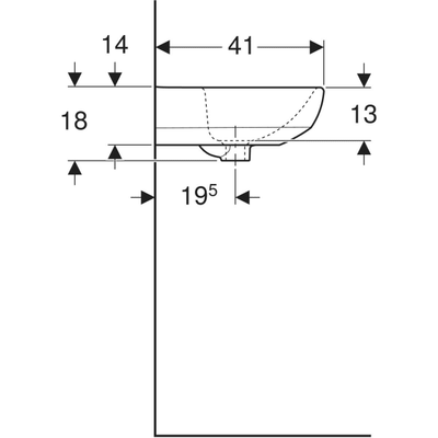 Geberit Selnova 500mm Wash Basin - 2 Tap Holes - 501.049.00.6 by Geberit (Geberit-501.049.00.6)