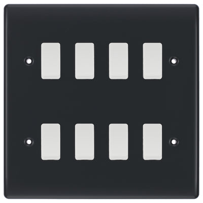 BG Part M 8 Gang Light Switch Custom Grid with Back Box Included