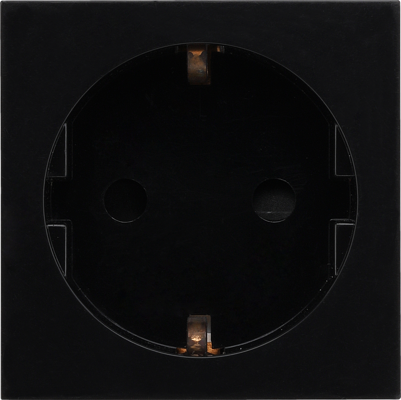 BG EMSCHSB Euro Module 16A Schuko Unswitched Socket - Black