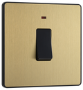 BG Evolve PCDSB31B Satin Brass 20A 2 Pole LED Switch-Black Insert