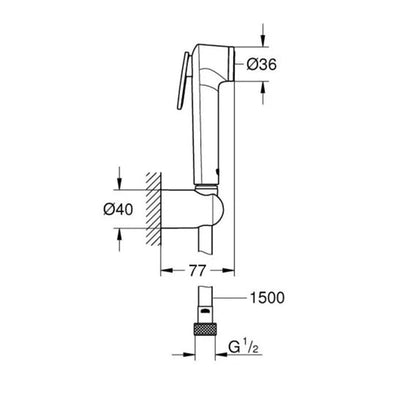GROHE TEMPESTAF TRIGGER SPRAY 30 WALL HOLDER SET by Grohe (Grohe-26353000)