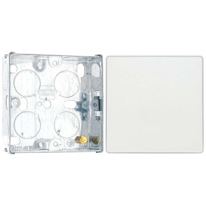 BG Evolve Pearlescent White Intermediate Edge to Edge Rocker Switch PCDCL13EW with 25mm Steel Back Box