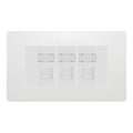 BG Evolve Pearlescent White 3 Gang RJ45 Cat6 Data Socket Outlet White Inserts