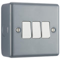 BG MC543 Metal Clad 20A 16AX 2 Way Triple Light Switch
