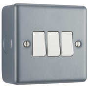 BG MC543 Metal Clad 20A 16AX 2 Way Triple Light Switch by British General (BG-MC543)