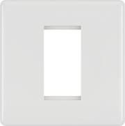 BG 8EMS1 Round Edge | White | 1 Module Square Euro Module Front Plate by British General (BG-8EMS1)