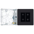 BG Evolve Matt Black 2 Gang 200W Trailing Edge Master Touch Dimmer PCDMBTDM2B with 25mm Steel Back Box