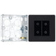 BG Evolve Matt Black 2 Gang 200W Trailing Edge Master Touch Dimmer PCDMBTDM2B with 25mm Steel Back Box