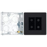BG Evolve Matt Black 2 Gang 200W Trailing Edge Master Touch Dimmer PCDMBTDM2B with 25mm Steel Back Box