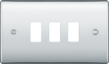 BG RNPC3 Nexus Grid Polished Chrome 3 Module Front Plate