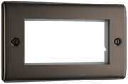 BG Electrical NBNEMR4 Euro Module Nexus Metal 4 Module Rectangular Front Plate Black Nickel by British General (BG-NBNEMR4-Shopify-SA_1)