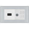 BG Screwless Polished Chrome Media Wall Plate TV Aerial, HDMI & CAT6 Outlet – White Insert by British General