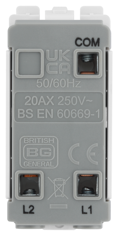 BG RAB12KY Nexus Grid Antique Brass 20AX 2 Way 1 Pole Key Switch Module