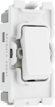 BG RPCDW13 Evolve Grid White 20A 20AX Intermediate 1 Pole Switch Module by British General (BG-RPCDW13)