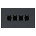 BG Evolve Matt Grey 4 Gang Custom Grid Dimmer Light Switch PCDMG84B