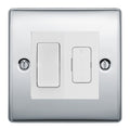 BG Nexus Polished Chrome 2 Way Light Switch & 13A Fused Spur Plate | White Insert