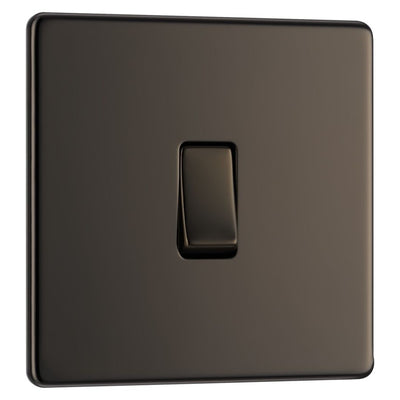 BG Screwless Black Nickel 20A 16AX Intermediate Light Switch FBN13 with 25mm Steel Back Box