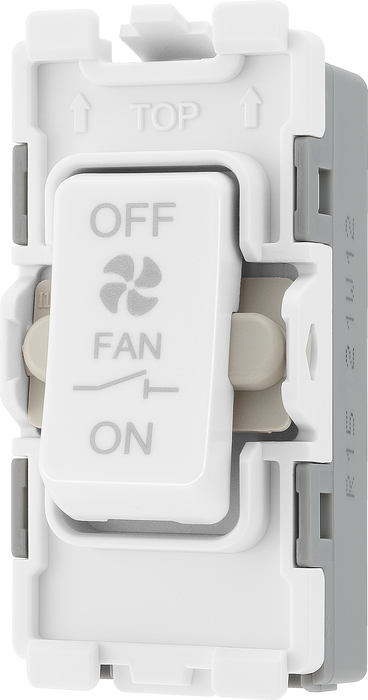 BG R15 Nexus Grid White 10A 3 Pole Fan Isolator Switch Module