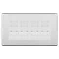 BG Screwless Brushed Steel 4 Gang RJ45 Cat6 Data Socket White Inserts