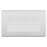 BG Screwless Brushed Steel 4 Gang RJ45 Cat6 Data Socket White Inserts by BG Nexus (BG-FBSRJ454C5EW)
