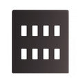 BG Nexus GFBN8 Grid Black Nickel Screwless 8 Gang Front Plate