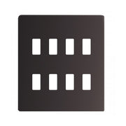 BG Nexus GFBN8 Grid Black Nickel Screwless 8 Gang Front Plate by British General (BG-GFBN8-1)