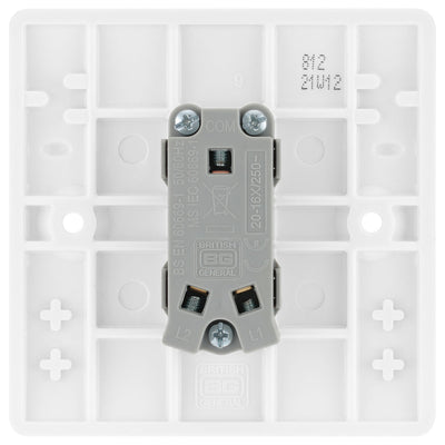 BG 812 Moulded Round Edge | White | 1 Gang 10AX 2 Way Plate Switch by British General (BG-812)