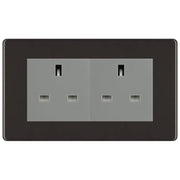 BG Screwless Black Nickel 4 Gang 13A Unswitched Socket - FBN4GUSSG by British General (BG-FBN4GUSSG)