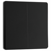 BG Evolve Matt Black 2 Gang 2-Way 20A Edge to Edge Rocker Light Switch | PCDMB42EB by British General (BG-PCDMB42EB)