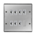 BG Nexus Metal Brushed Steel 7 Gang Flex Outlet Socket