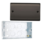 BG Nexus Black Nickel Double Blank Plate NBN95 and 25mm Steel Back Box by British General (BG-NBN95+HGS04)