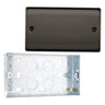 BG Nexus Black Nickel Double Blank Plate NBN95 and 25mm Steel Back Box by British General (BG-NBN95+HGS04)