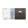BG Nexus Black Nickle RJ45 Double Data Outlet Socket NBNRJ452 with 35mm Steel Back Box