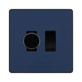 BG Evolve Matt Blue 2 Gang Switch 1x Trailing Edge LED Dimmer 1x Intermediate Grid Switch