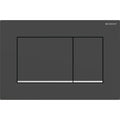 Geberit Sigma20 Square WC Dual Flush Plate - Matt Black / Chrome - 115.883.14.1