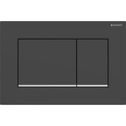 Geberit Sigma20 Square WC Dual Flush Plate - Matt Black / Chrome - 115.883.14.1 by Geberit (Geberit-115.883.14.1)