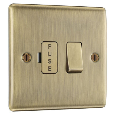 BG Nexus Antique Brass 13A Switched Fused Connection Unit NAB50 with 35mm Steel Back Box