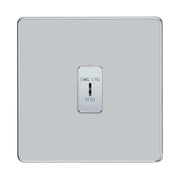 BG Screwless Polished Chrome 1G 2 Way SP Emergency Light Test Key Grid Switch by British General (BG-SCREWLESS-PC-1GANG-2Way-EMG-LTG-TEST)
