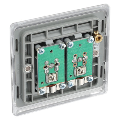 BG Nexus Brushed Steel 2 Gang Satellite & Co-axial Socket NBS65 with 35mm Steel Back Box